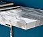 Kylo Rectangular White Marble Effect and Silver Chrome Console Table with Metal U Shape Legs Modern Living Room Hallway Style