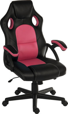 Kyoto Gaming Chair Pink with gas lift seat adjustment and tilt tension