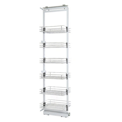 L 25 cm Metal Pull-out Storage Basket Tall and Narrow Cabinet Basket Shelf,6 Tier