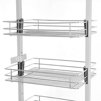 L 25 cm Metal Pull-out Storage Basket Tall and Narrow Cabinet Basket Shelf,6 Tier