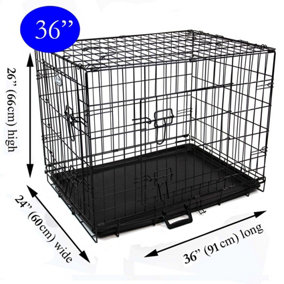 L 36inch Foldable Black Dog Cage