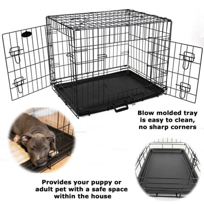 L 36inch Foldable Black Dog Cage