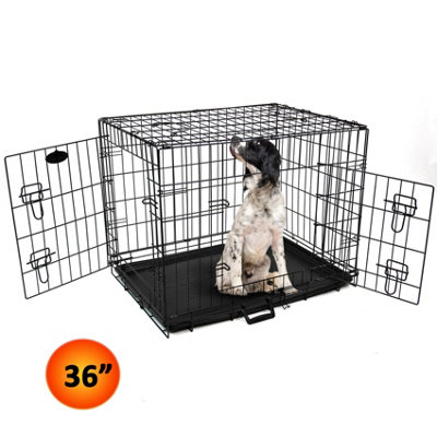 L 36inch Foldable Black Dog Cage