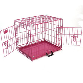 L 36inch Foldable Pink Dog Cage