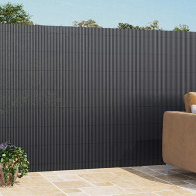 L 5m x H 1.5m dark grey PVC fence