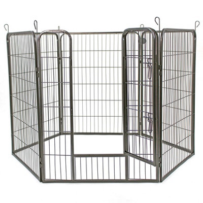 L 6 Panel Heavy Duty Play Pen Black - 3