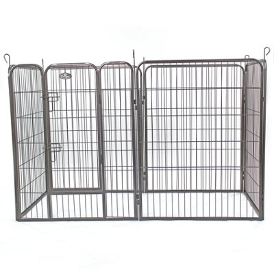 L 6 Panel Heavy Duty Play Pen Black - 4