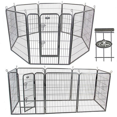 L 8 Panel Heavy Duty Play Pen Black