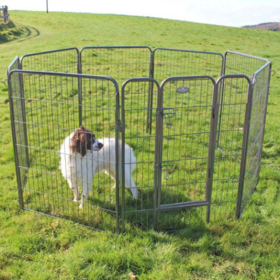 L 8 Panel Heavy Duty Play Pen Black - 3