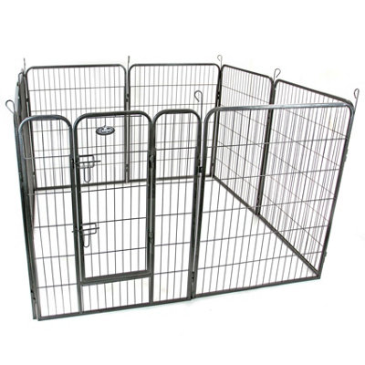 L 8 Panel Heavy Duty Play Pen Black - 4