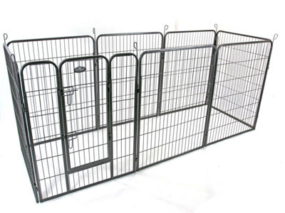 L 8 Panel Heavy Duty Play Pen Black - 7