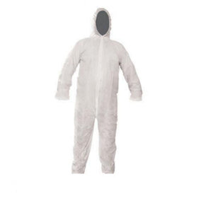 L Hooded Disposable Overalls Protective Full Cover Wear Painting Decorating