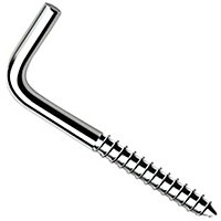 L Hook Screws 35mm x 3.5mm ( Pack of: 50 ) Heavy Duty Square Cup Hooks for Hanging, Metal Screw in Wall Hangers Outdoor Mounting