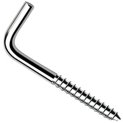 L Hook Screws 45mm x 4.0mm ( Pack of: 8 ) Heavy Duty Square Cup