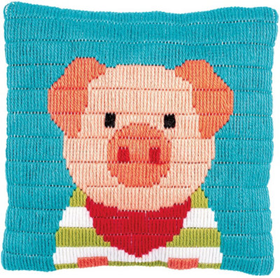 L/S CUSH LITTLE PIG - Long Stitch Kit: Cushion: Little pig - Vervaco