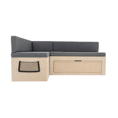 L-Shape Camper Van Bed & Cushions Bench Storage Sliding Sofa