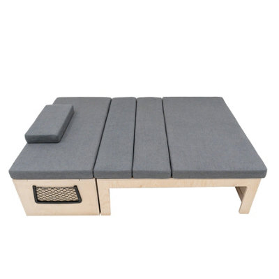 L-Shape Camper Van Bed & Cushions Bench Storage Sliding Sofa
