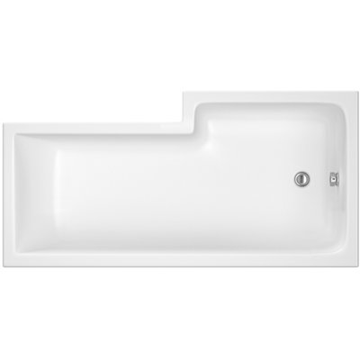 L Shape Left Hand Shower Bath Bundle - Includes Tub, Screen with Fixed Return & Front Panel -  1700mm - Balterley