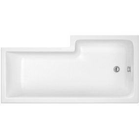 L Shape Left Hand Shower Bath Tub with Leg Set (Waste & Panels Not Included) - 1500mm - Balterley