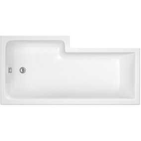 L Shape Right Hand Shower Bath Tub with Leg Set (Waste & Panels Not Included) - 1500mm - Balterley