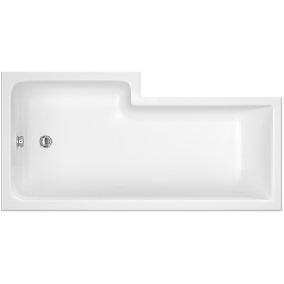 L Shape Right Hand Shower Bath Tub with Leg Set (Waste & Panels Not Included) - 1700mm - Balterley
