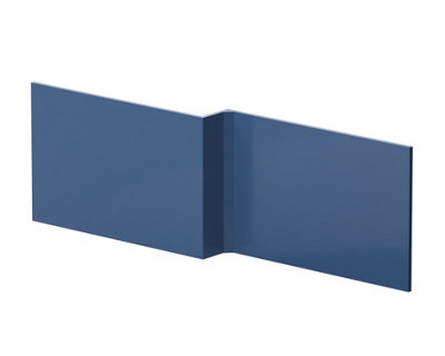 L Shape Square Reversible Bath Front Panel - 1700mm - Satin Blue - Balterley