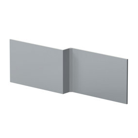 L Shape Square Reversible Bath Front Panel - 1700mm - Satin Grey - Balterley