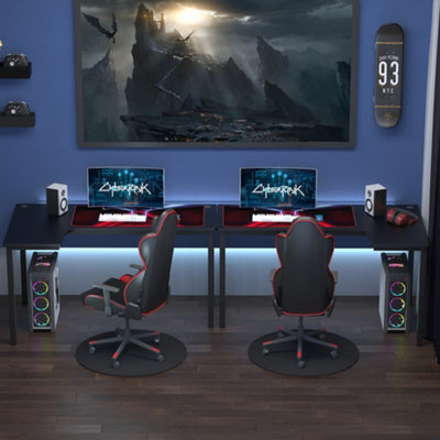 L-Shaped Corner Desk Computer Workstation PC Gaming Desk 145 x 81 x 76cm Left