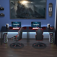 L-Shaped Corner Desk Computer Workstation PC Gaming Table 145 x 81 x 76cm Right