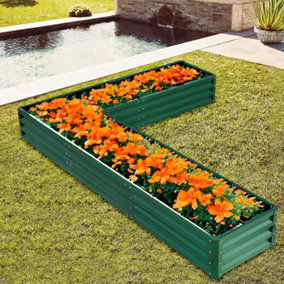 L Shaped Metal Raised Garden Bed Galvanized Steel Raised Garden Bed for Plants