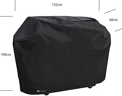 L132 x W66 x H109cm Large Black Garden Cover Waterproof Heavy Duty, & Anti-UV Grill Cover