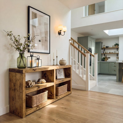 L140xH75cm Arden Timber Shelving Unit / Storage Shelf / Living Room ...