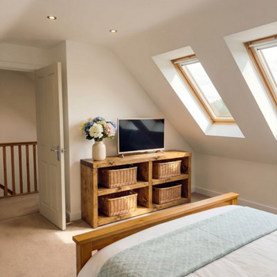 L140xH75cm Arden Timber Shelving Unit / Storage Shelf / Living Room ...