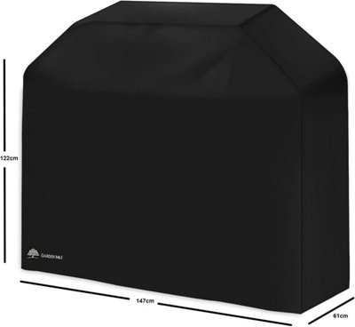 L147cm x W61cmx H122cm Large Black Garden Cover Waterproof Heavy Duty & Anti-UV Grill Cover