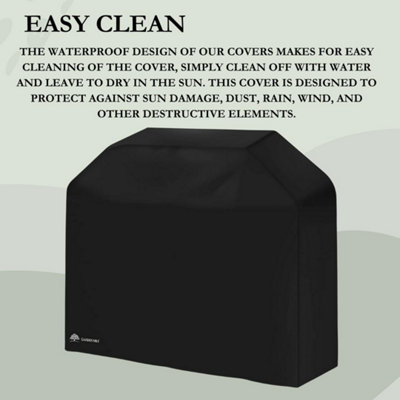 L147cm x W61cmx H122cm Large Black Garden Cover Waterproof Heavy Duty & Anti-UV Grill Cover - 6