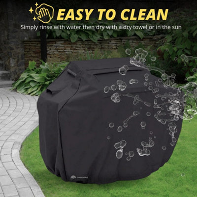 L183 x W66 x H130cm Large Black Garden Cover Waterproof Heavy Duty Anti-UV Grill Cover