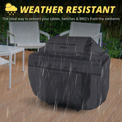 L183 x W66 x H130cm Large Black Garden Cover Waterproof Heavy Duty Anti-UV Grill Cover - 5