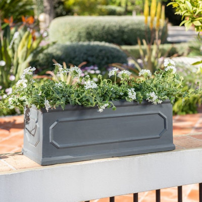 L61cm Kensington Lead Effect Framed Trough Planter - By Terra Pot ...