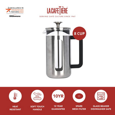 La Cafetière Pisa Glass Stainless Steel Cafetiere Coffee Maker 1L