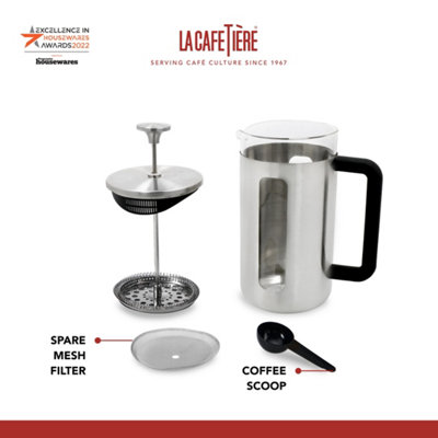 La Cafetière Pisa Glass Stainless Steel Cafetiere Coffee Maker 1L