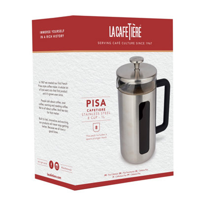 La Cafetière Pisa Glass Stainless Steel Cafetiere Coffee Maker 1L
