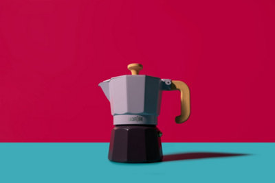 La Cafetière 'Venice' Sky Purple Espresso Maker, 2-Tone 3 Cup Aluminium Brewer Gift Boxed, 150ml