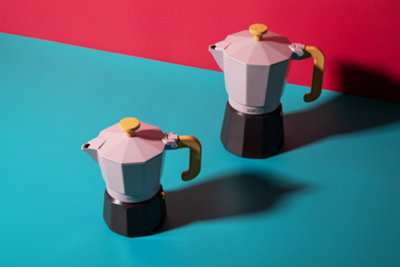 La Cafetière 'Venice' Sky Purple Espresso Maker, 2-Tone 3 Cup Aluminium Brewer Gift Boxed, 150ml
