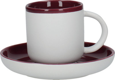 La Cafetiere Barcelona Plum 260ml Coffee Cup and Saucer Plum