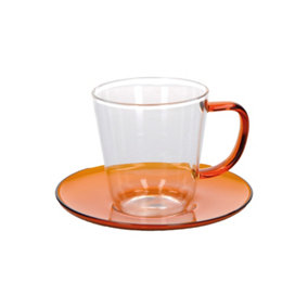 La Cafetiere Colour Amber Tea Cup and Saucer