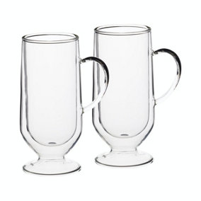 La Cafetiere Set of 2 Double-Walled Large Irish Coffee Glasses