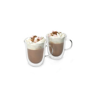 La Cafetiere Set of 2 Glass Hot Chocolate Mugs