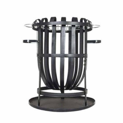 La Hacienda 56043 Vancouver Fire Pit Basket Bowl BBQ Grill Black Steel