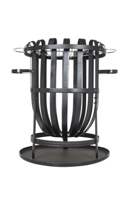 La Hacienda 56043 Vancouver Fire Pit Basket Bowl BBQ Grill Black Steel