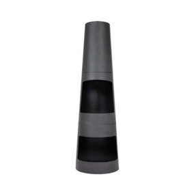 La Hacienda Circo Steel Chiminea with Log Store - H 125 x W 36 x D 36cm
